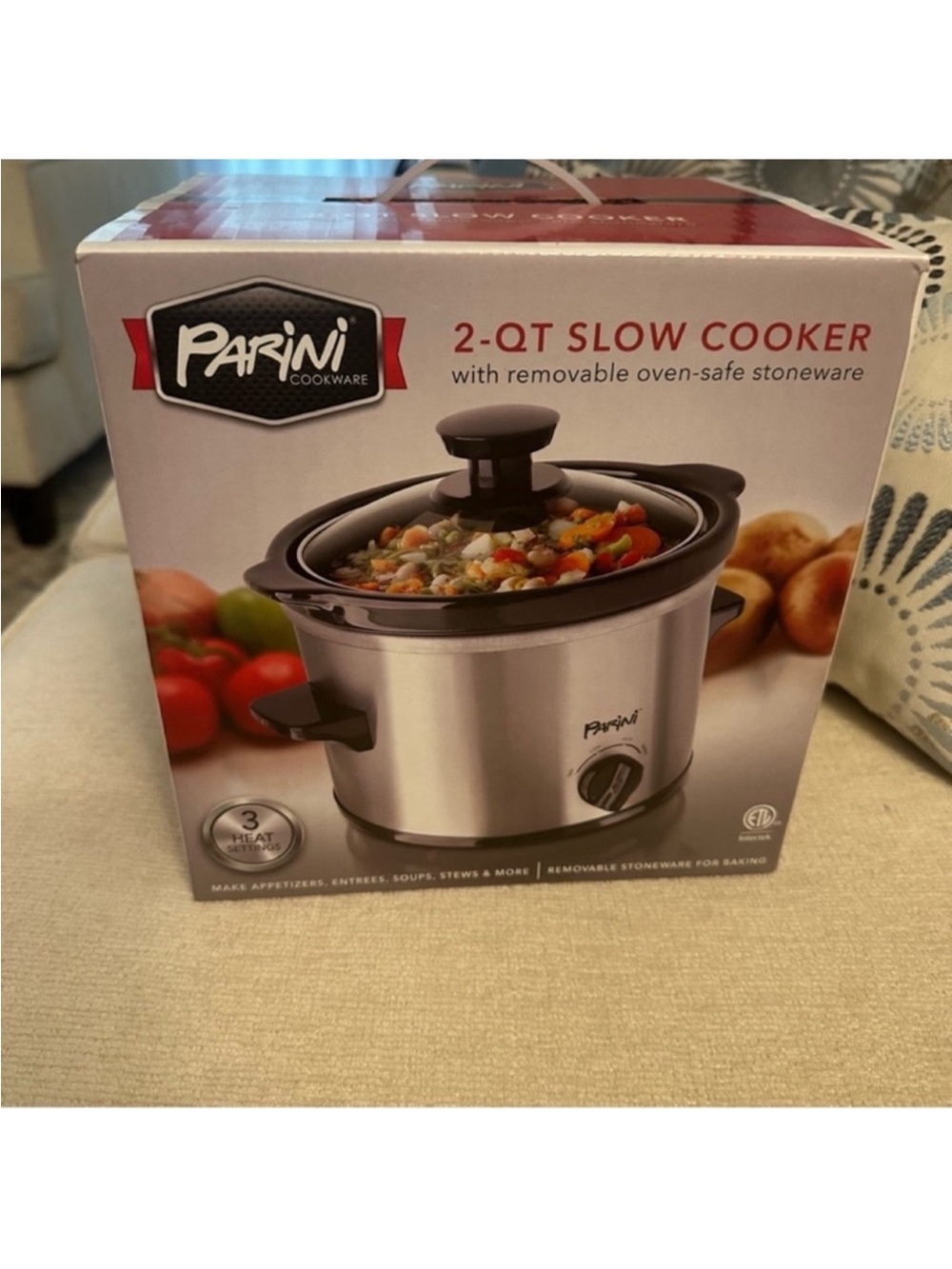 Parini 2-Qt Slow Cooker - Black with Red Packaging